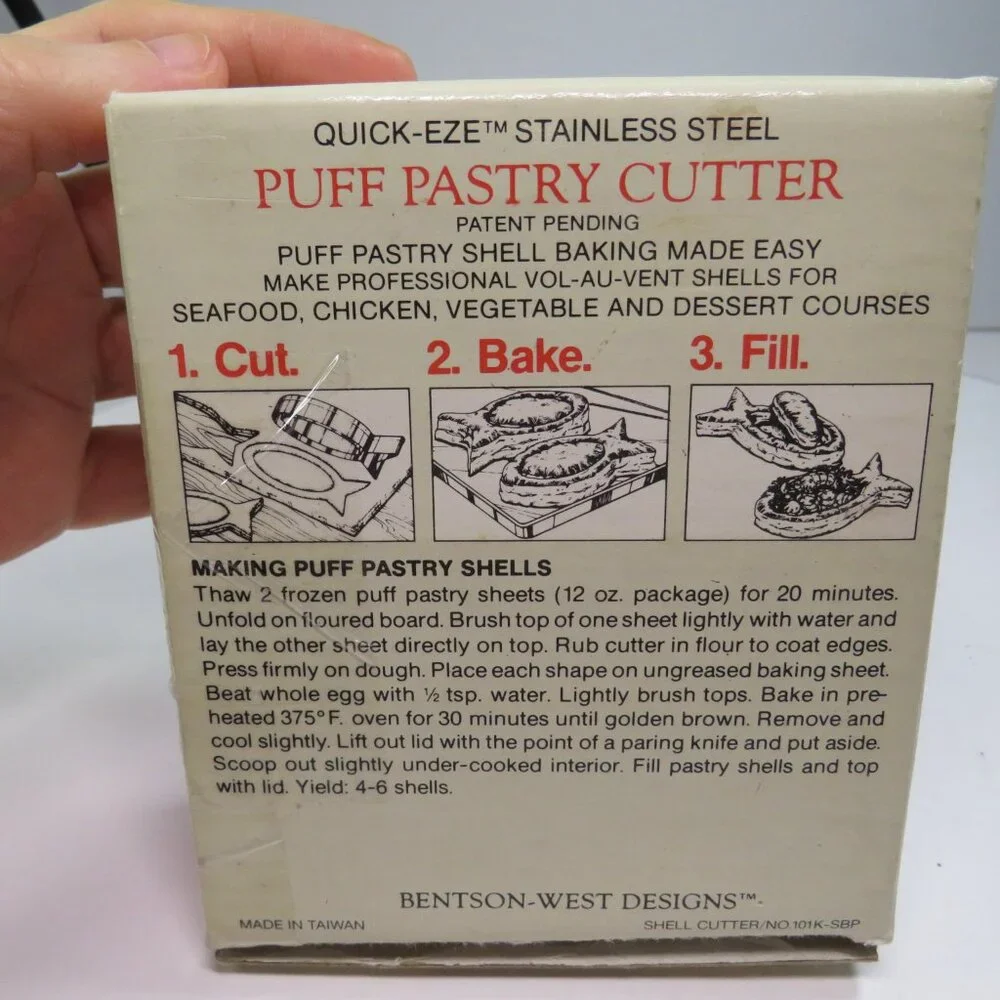 Mini Puff Pastry SEASHELL Shape Cutter w original box stainless steel METAL